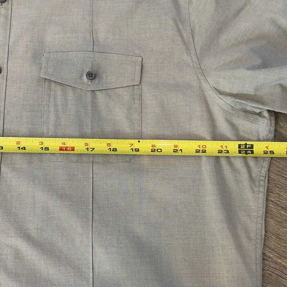 Banana Republic Mens XL Short Sleeve Button Up Utility Shirt Stone Beige Cotton